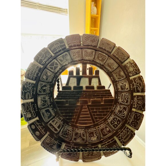 Handmade Mayan Calendar Wall Art | Signed Belize Ceramic by Edwin Camal - Picture 3 of 8